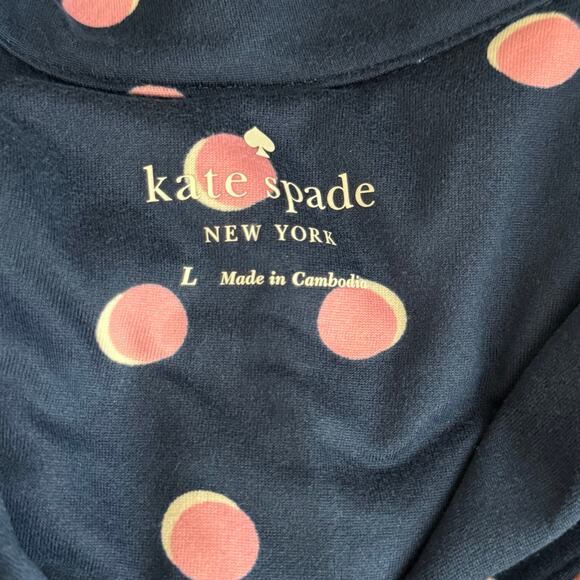 Kate Spade NY Pajama Set Womens L Blue Pink Polka Dot 2Pc Comfy Sleepwear NWT - Picture 6 of 12